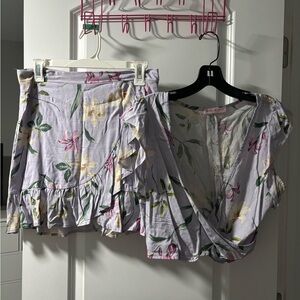 Blue blush floral ruffle set in medium